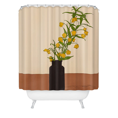 Nadja Branch Gift Terracotta Shower Curtain