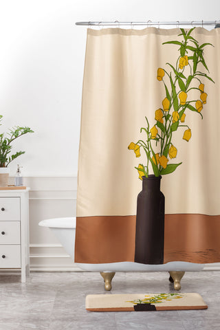 Nadja Branch Gift Terracotta Shower Curtain And Mat
