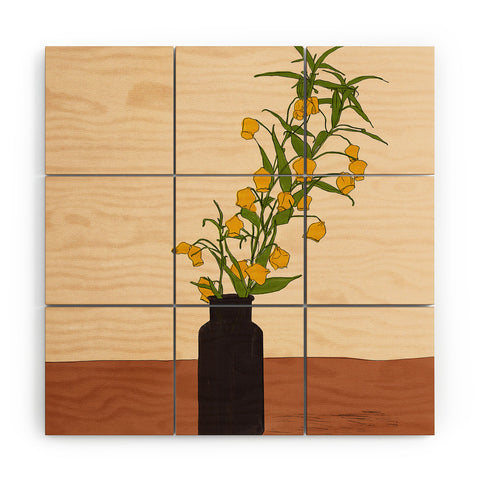 Nadja Branch Gift Terracotta Wood Wall Mural