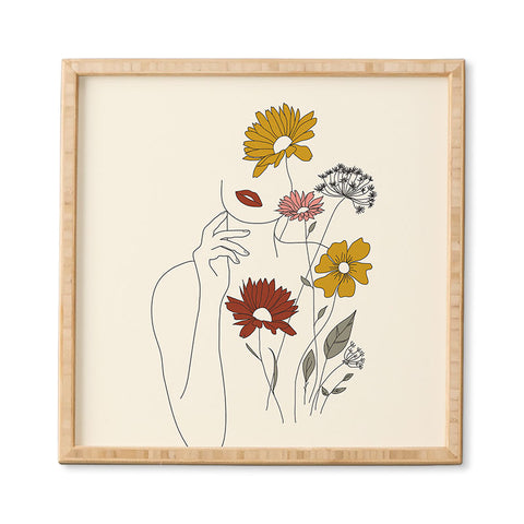 Nadja Colorful Thoughts Minimal Line Framed Wall Art
