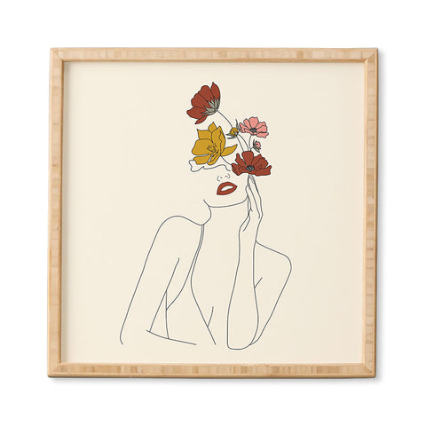 Nadja Colorful Thoughts Minimal Line Woman Framed Wall Art