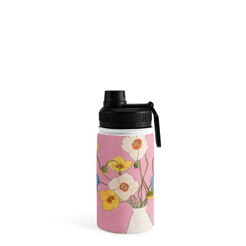 Nadja Field Wildflowers Pink Water Bottle