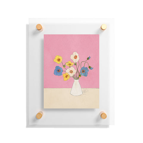 Nadja Field Wildflowers Pink Floating Acrylic Print