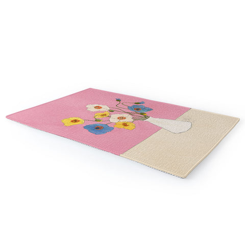 Nadja Field Wildflowers Pink Area Rug