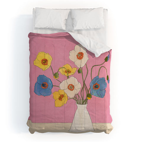 Nadja Field Wildflowers Pink Comforter