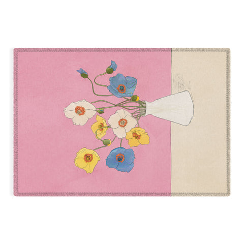 Nadja Field Wildflowers Pink Outdoor Rug