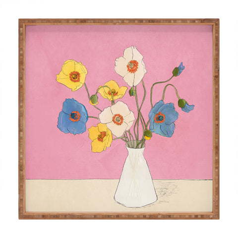 Nadja Field Wildflowers Pink Square Tray