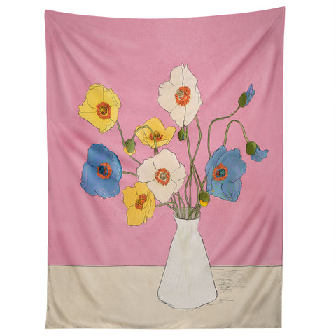 Nadja Field Wildflowers Pink Tapestry