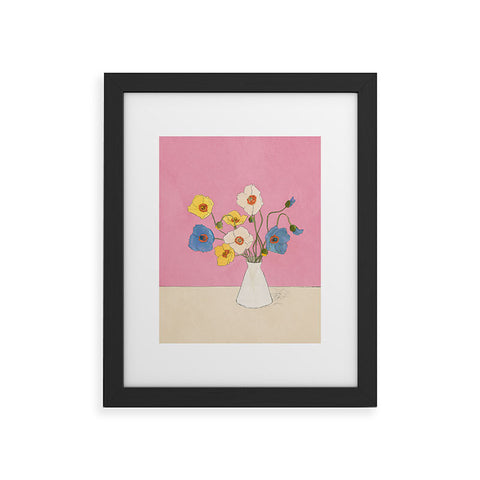 Nadja Field Wildflowers Pink Framed Art Print