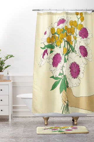Nadja Gorgeous Bouquet Chiaro Shower Curtain And Mat