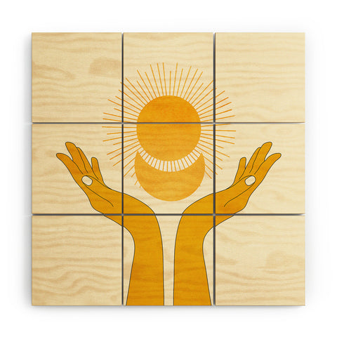 Nadja Holding The Light Wood Wall Mural