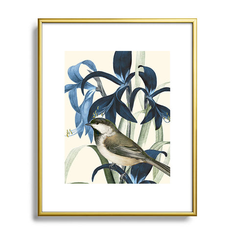 Nadja Little Bird and Flowers II Metal Framed Art Print