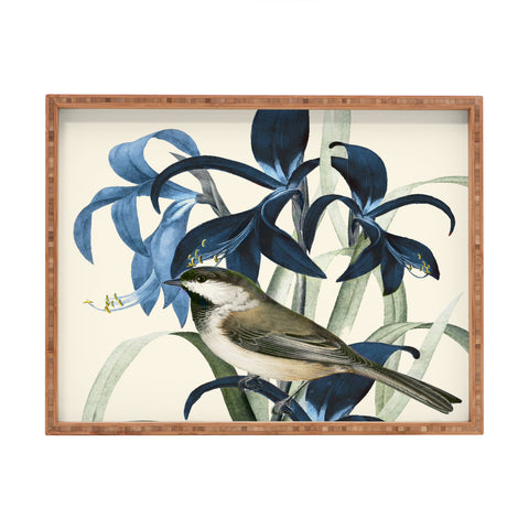 Nadja Little Bird and Flowers II Rectangular Tray