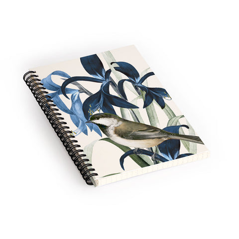 Nadja Little Bird and Flowers II Spiral Notebook
