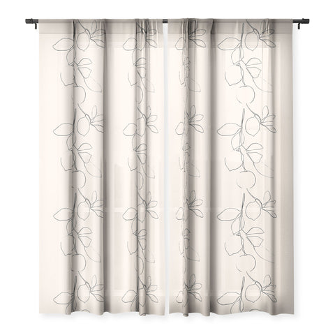 Nadja Minimal Lemons Sheer Window Curtain