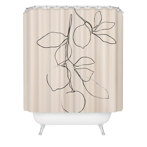 Nadja Minimal Lemons Shower Curtain