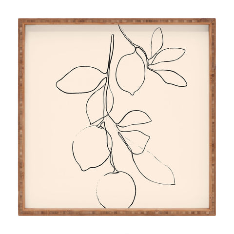 Nadja Minimal Lemons Square Tray