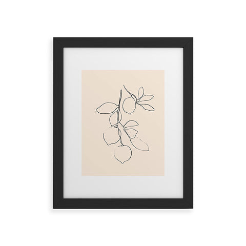 Nadja Minimal Lemons Framed Art Print