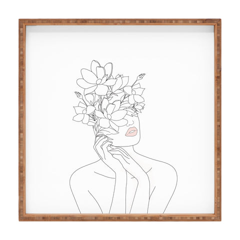 Nadja Minimal Woman with Magnolia Square Tray