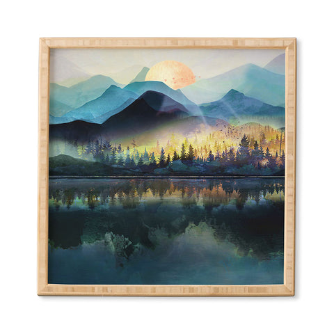 Nadja Mountain Lake Under Sunrise Framed Wall Art