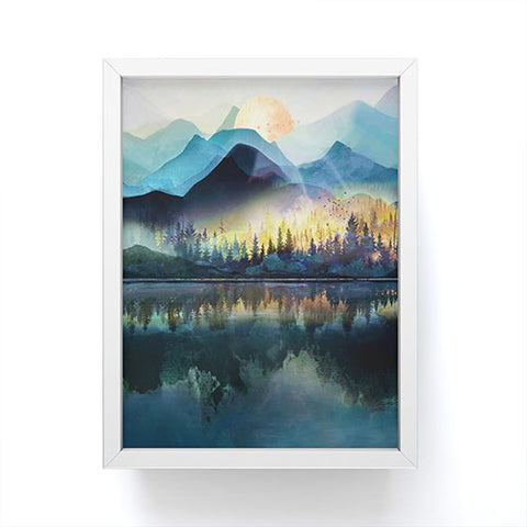 Nadja Mountain Lake Under Sunrise Framed Mini Art Print