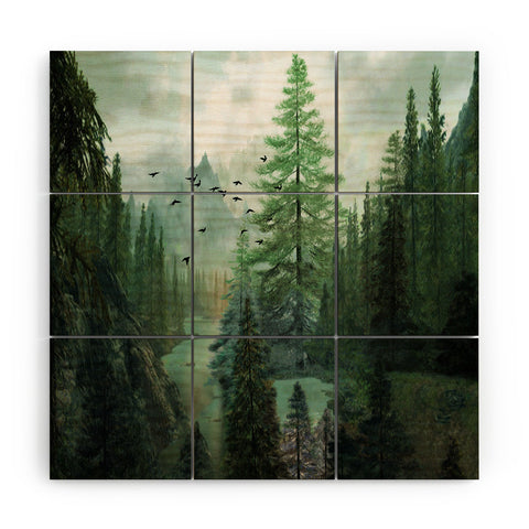 Nadja Mountain Morning 2 Wood Wall Mural