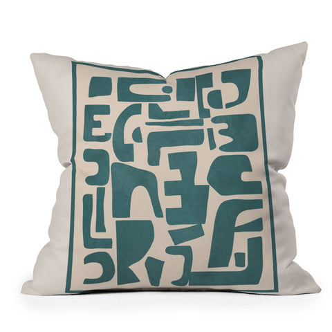 Nadja Organic Contemporary Shapes Throw Pillow