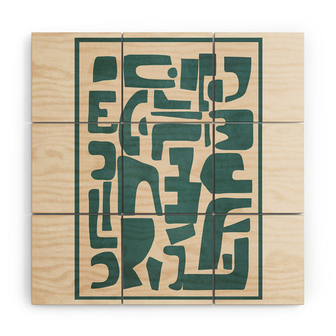 Nadja Organic Contemporary Shapes Wood Wall Mural