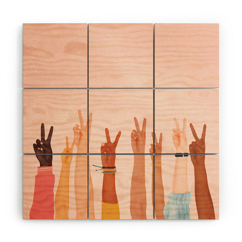 Nadja Peace II Wood Wall Mural