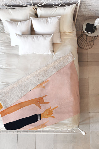 Nadja Rock On Fleece Throw Blanket