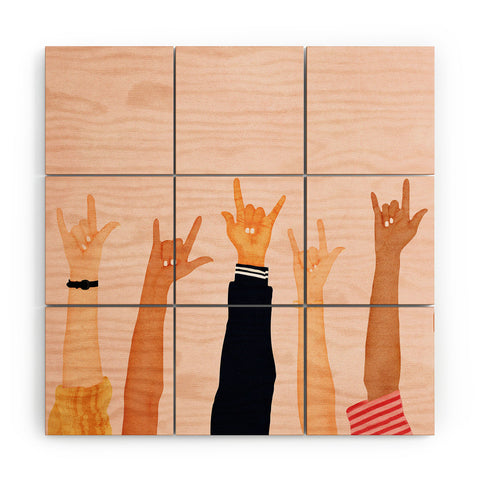Nadja Rock On Wood Wall Mural