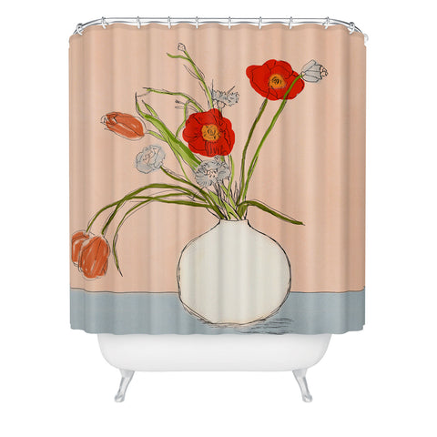 Nadja Spring Bouquet Uplifting Shower Curtain