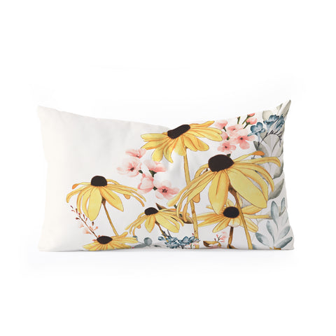 Nadja Summer Flowers I Oblong Throw Pillow
