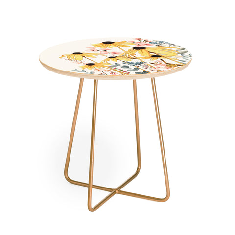 Nadja Summer Flowers I Round Side Table