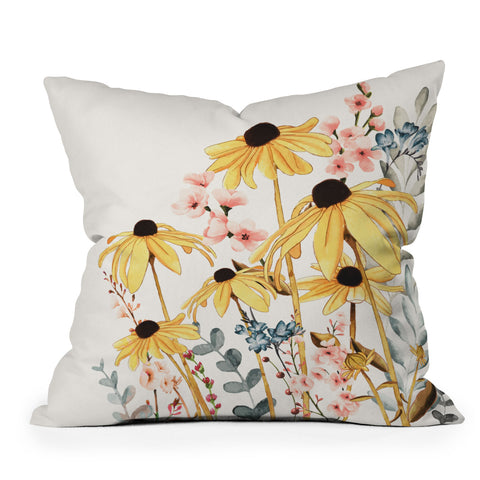 Nadja Summer Flowers I Throw Pillow