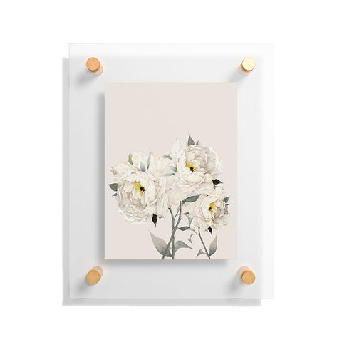 Nadja White Peonies Floating Acrylic Print