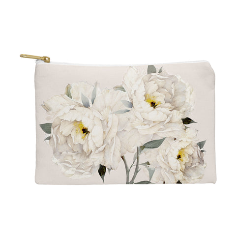 Nadja White Peonies Pouch