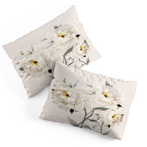 Nadja White Peonies Pillow Shams