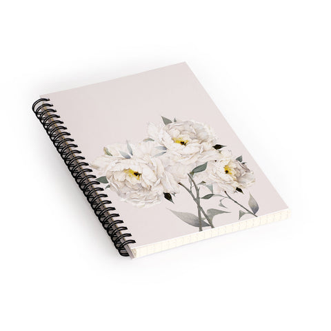 Nadja White Peonies Spiral Notebook