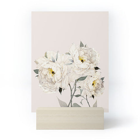 Nadja White Peonies Mini Art Print