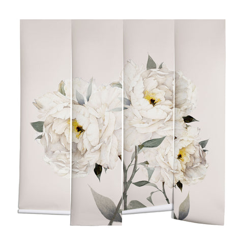 Nadja White Peonies Wall Mural