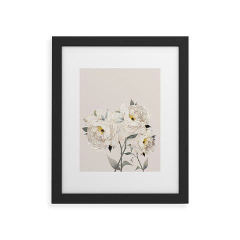 Nadja White Peonies Framed Art Print