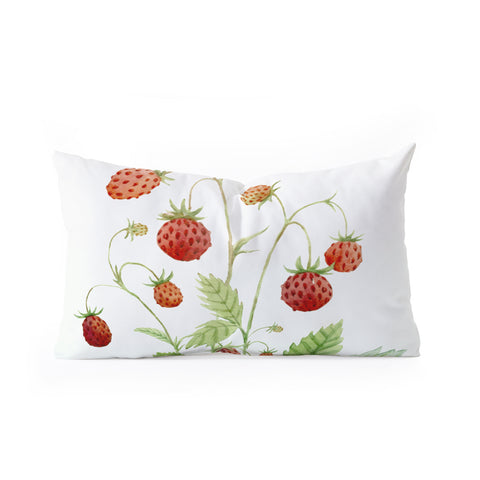 Nadja Wild Strawberries Oblong Throw Pillow