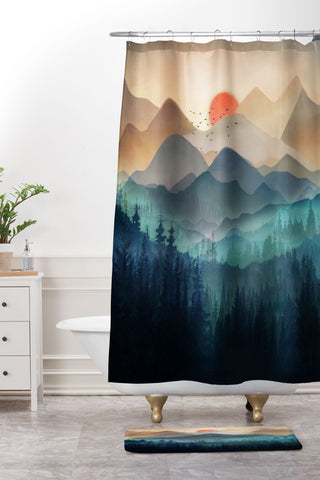Nadja Wilderness Becomes Alive at Night Shower Curtain And Mat