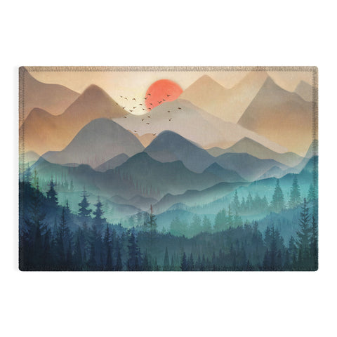 Nadja Wilderness Becomes Alive at Night Outdoor Rug