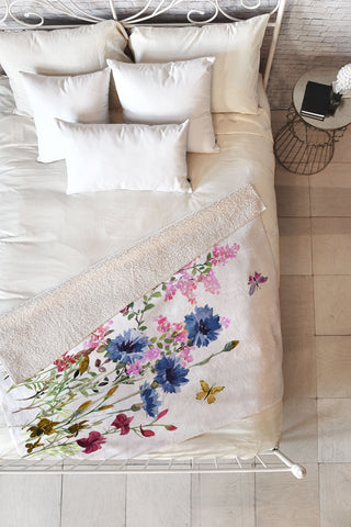 Nadja Wildflowers IV Fleece Throw Blanket