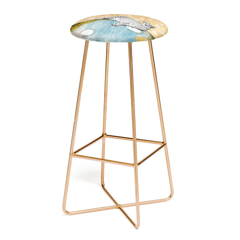 Natalie Baca Abstract Cheetah Bar Stool