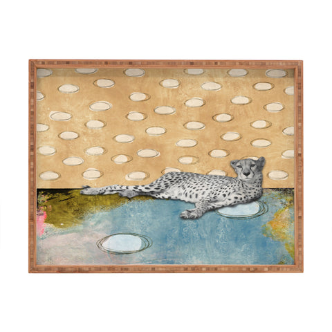Natalie Baca Abstract Cheetah Rectangular Tray
