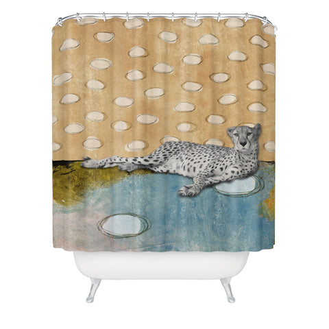Natalie Baca Abstract Cheetah Shower Curtain
