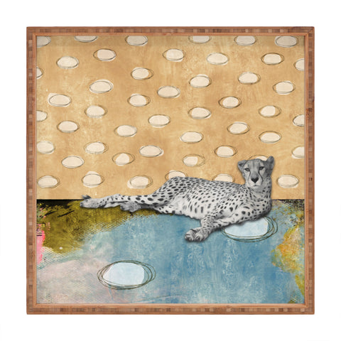Natalie Baca Abstract Cheetah Square Tray